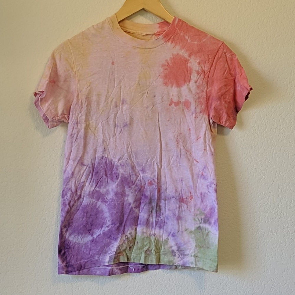 Vintage 90s faded tie die single stitch tee shirt